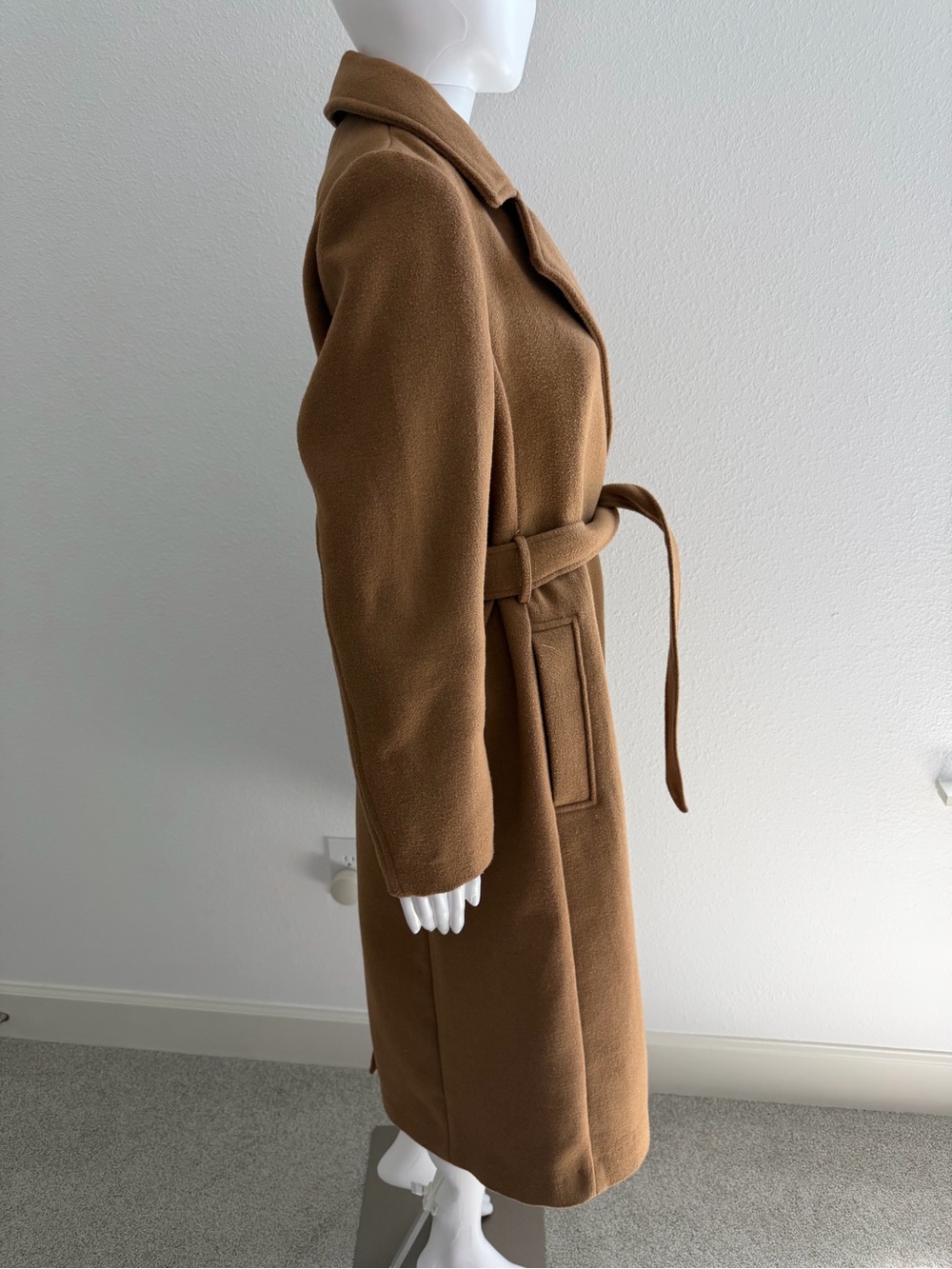 H&M Camel Trench Coat with Tie Belt - Picture 6 of 8